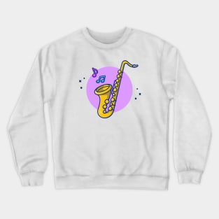 Saxophone With Music Notes Crewneck Sweatshirt